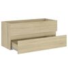 vidaXL Sink Cabinet With Basin Sonoma oak, white Engineered wood, ceramic
