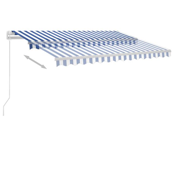 vidaXL Retractable Awning Blue and white