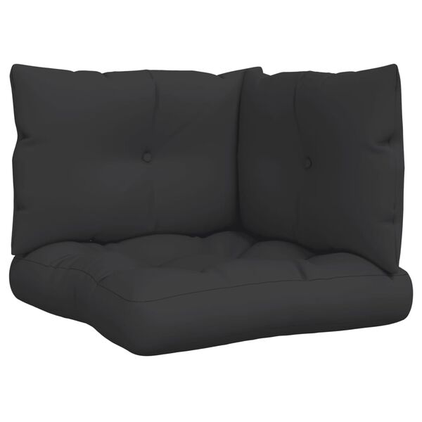 vidaXL Pallet Cushion Black Polyester 23.6 x 23.6 x 3.9 in
