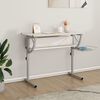 vidaXL Craft Desk White and Grey Engineered Wood and Powder-Coated Steel