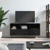 vidaXL TV Cabinet Black Engineered wood, iron TV Cabinet Rectangular
