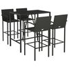 vidaXL Garden Bar Set Black Poly Rattan 5 Piece Durable Garden Bar Set