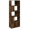 vidaXL Bookcase Smoked oak Engineered wood Tall Bookcase Rectangular