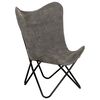vidaXL Butterfly Chair Anthracite Canvas and Powder-Coated Steel Standard