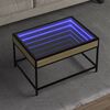 vidaXL Coffee Table Sonoma oak Engineered wood, glass 27.6 x 19.7 in