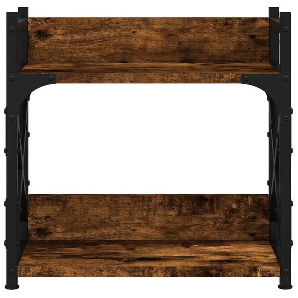 vidaXL Printer Stand 2-Tier Smoked Oak 15.7"x7.9"x15.7" Engineered Wood