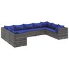 vidaXL Patio Lounge Set Gray, Dark Blue
