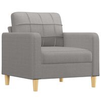 vidaXL Sofa Chair Light Gray 23.6" Fabric