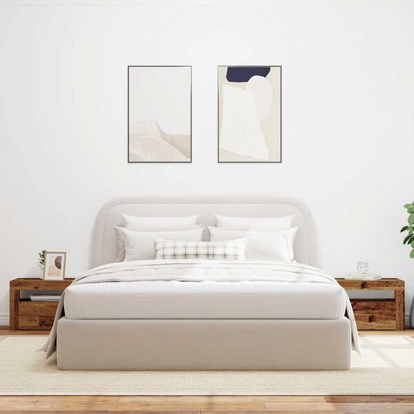 vidaXL Bedside Cabinet Set of 2 Old wood Engineered wood Medium