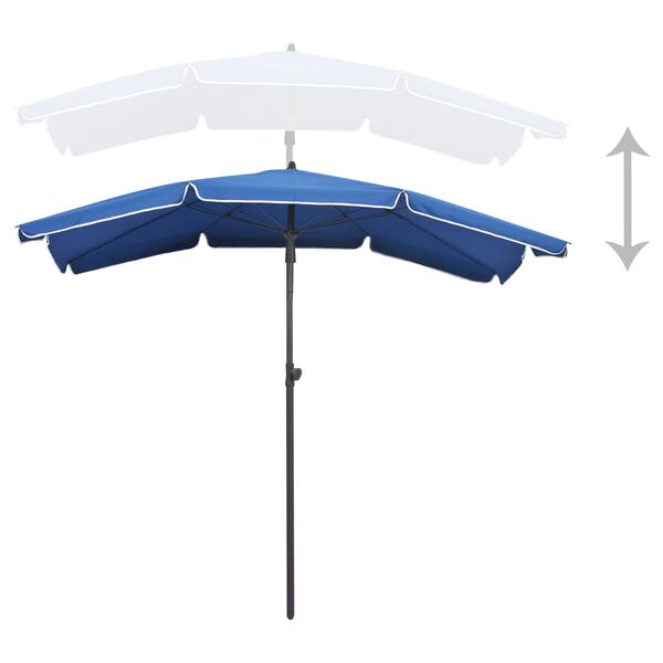 vidaXL Garden Parasol Azure Blue Polyester, Steel Medium Tiltable