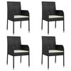 vidaXL Garden Dining Set Black, Cream White