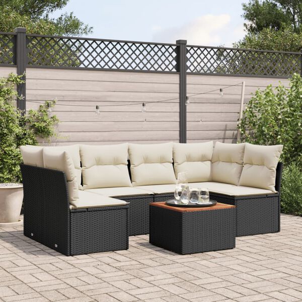 vidaXL Garden Sofa Set Black