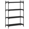 vidaXL Bookcase Black Engineered wood, metal Medium Adjustable Feet