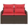 vidaXL Garden Sofa with Cushion 47.64 x 24.41 x 27.17 in Poly Rattan