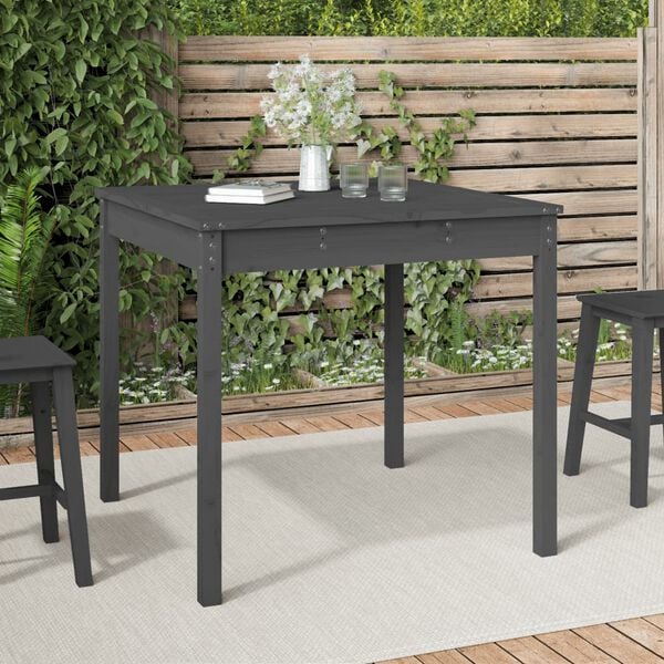 vidaXL Garden Table Grey Solid Pine Wood Small Durable Modern