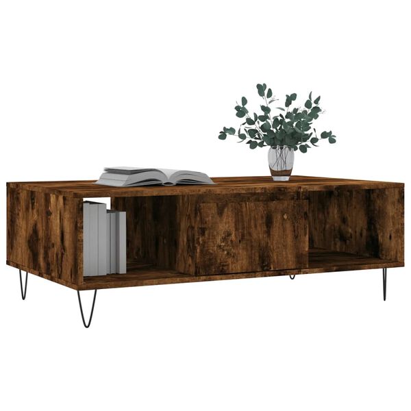vidaXL Coffee Table Smoked Oak Engineered wood, iron Medium Coffee Table