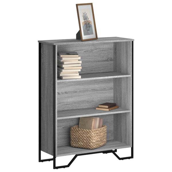 vidaXL Bookcase Grey Sonoma Engineered Wood Medium Bookcase
