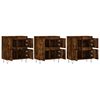 vidaXL Sideboard Set of 3 Smoked oak Engineered wood