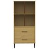 vidaXL Bookcase Brown Solid pine wood, metal Medium Bookcase