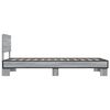 vidaXL Bed Frame Grey Sonoma Engineered wood, metal, plywood Twin