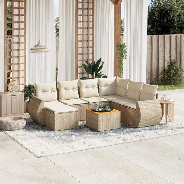 vidaXL Garden Sofa Set Beige