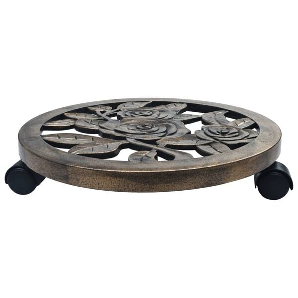 vidaXL Plant Caddy Set of 6 Bronze Plastic PP (polypropylene)