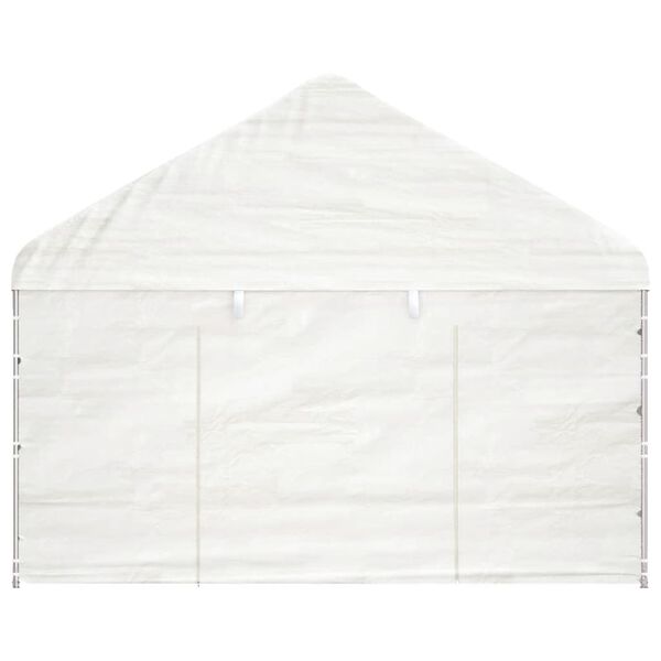 vidaXL Gazebo With Roof White Polyethylene, Galvanized Steel Large