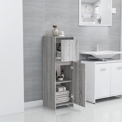 vidaXL Bathroom Cabinet Gray Sonoma 11.8"x11.8"x37.4" Engineered Wood