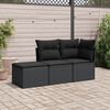 vidaXL Garden Sofa Set Black PE rattan, Powder-coated steel 3-Piece Set