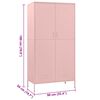 vidaXL Wardrobe Pink Steel Large Wardrobe Rectangular Modern