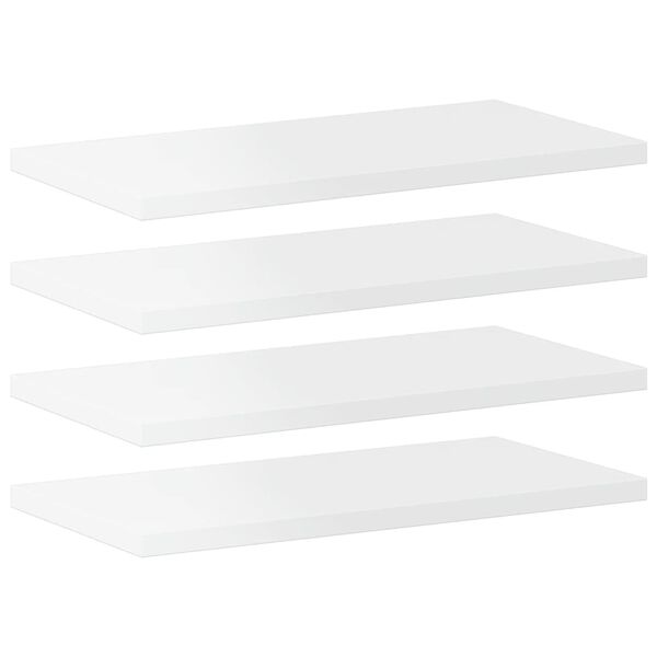 vidaXL Shelf Set of 4 High gloss white Engineered wood Simple Shelf