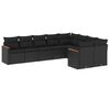 vidaXL Garden Sofa Set Black PE rattan, powder-coated steel, 100% polyester
