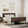 vidaXL Bed Frame Brown Oak Steel, Engineered wood King Size Bed Frame