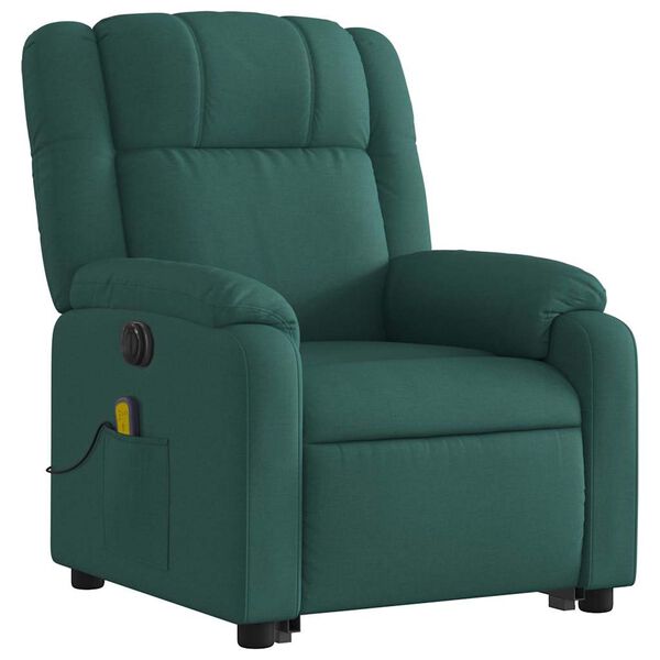vidaXL Electric Stand Up Massage Recliner Chair Dark Green