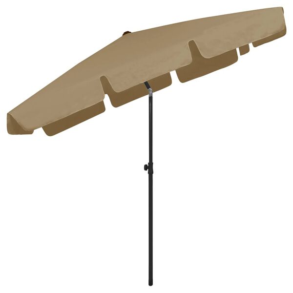 vidaXL Beach Parasol Taupe Polyester 78.7x49.2 in Rectangular Tiltable