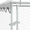 vidaXL Outdoor Dog Kennel Silver Galvanized steel, Polyethylene