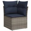 vidaXL Garden Sofa Set with Cushion 7 pcs Grey Poly Rattan