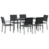 vidaXL 7 Piece Patio Dining Set Poly Rattan and Steel