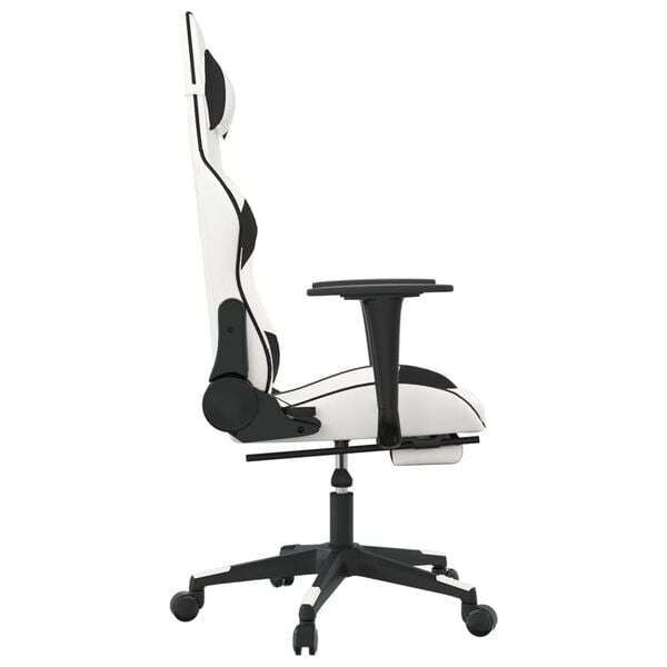 vidaXL Gaming Chair White and Black Faux leather, metal, plywood, foam