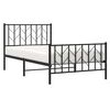 vidaXL Bed Frame Black Powder-Coated Steel 39.4 x 78.7 in Sturdy