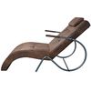 vidaXL Chaise Longue with Pillow Brown Suede Look Fabric