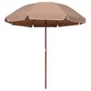 vidaXL Garden Parasol Taupe 100% polyester and steel Large