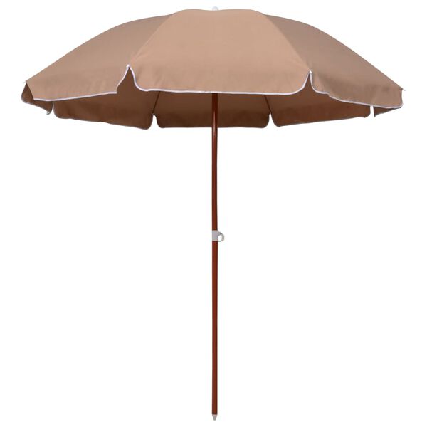 vidaXL Garden Parasol Taupe 100% polyester and steel Large