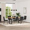 vidaXL Dining Chair Set of 6 Black Faux leather, plywood, metal