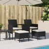 vidaXL Garden Sofa Black PE rattan, powder-coated steel 2-Seater