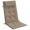 vidaXL Highback Chair Cushion Set of 4 Taupe