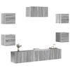 vidaXL TV Cabinet Set Set of 7 Grey Sonoma Engineered Wood Medium
