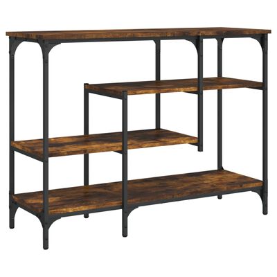vidaXL Console Table with Shelves Smoked Oak 39.4"x13.8"x29.5"