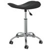 vidaXL Salon Spa Stool Black Faux leather, Chromed steel Adjustable height
