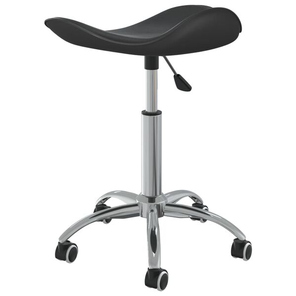 vidaXL Salon Spa Stool Black Faux leather, Chromed steel Adjustable height